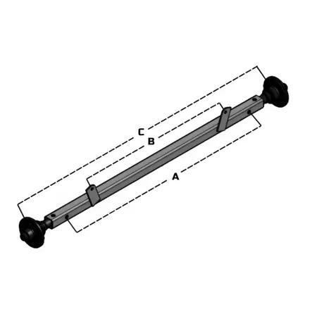LEHTIJOUSIAKSELI 750KG 1440-1790 - Peräkärryn akselit - 20975 - 2