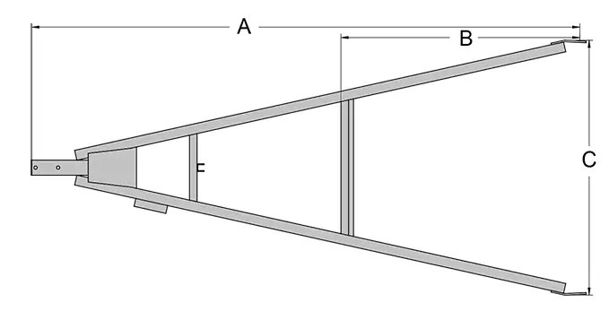 Respo vetoaisa mittakuva - Peräkärryn aisat - 20805 - 1